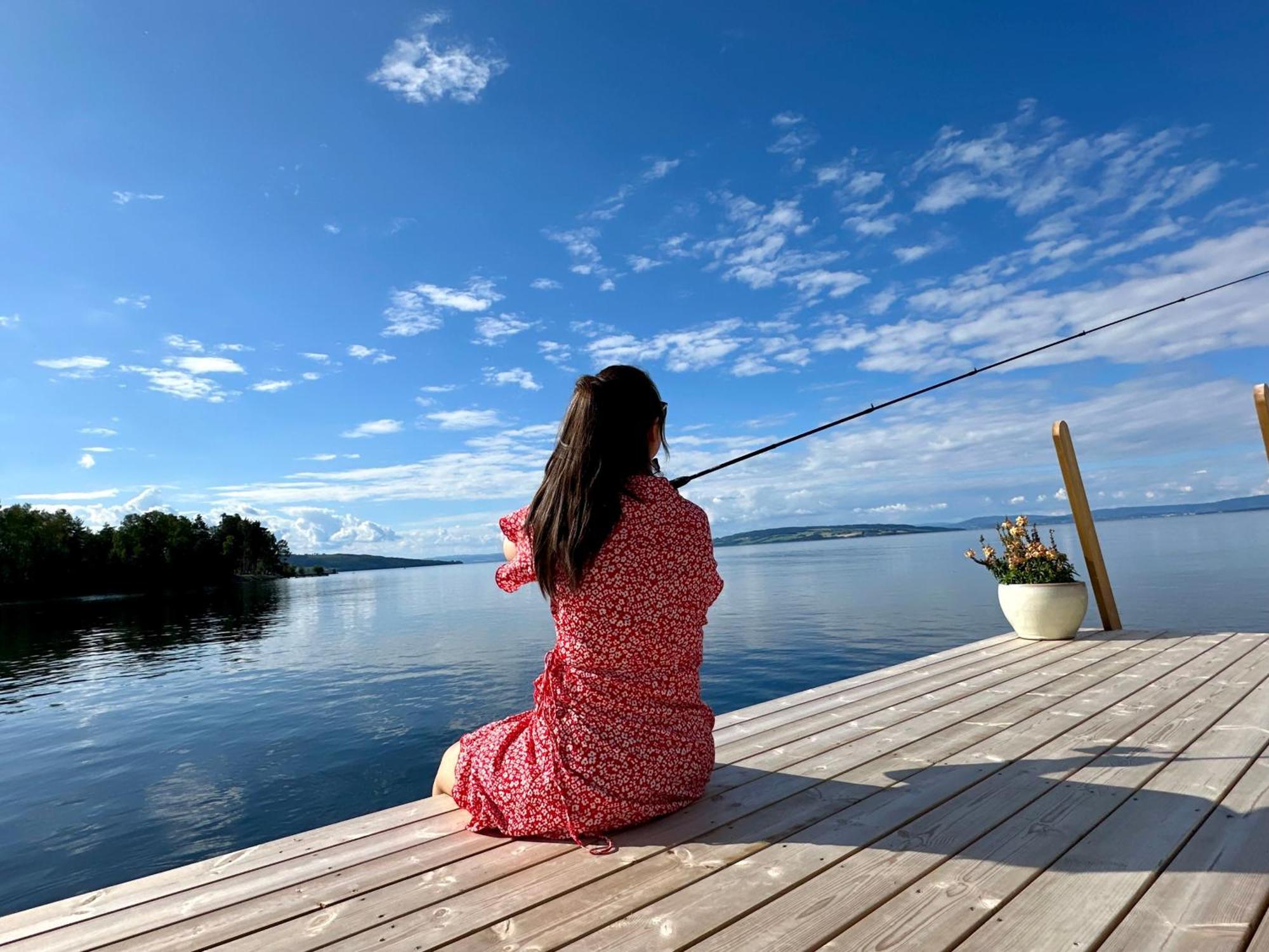 Idylliske Evjua Ved Mjosa Hotel Skreia Bagian luar foto